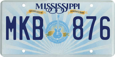 MS license plate MKB876