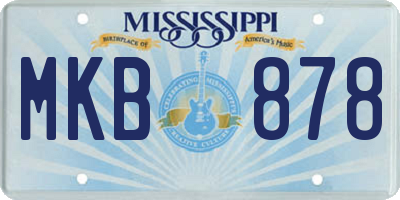 MS license plate MKB878