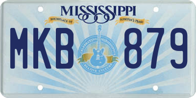 MS license plate MKB879