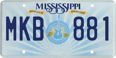 MS license plate MKB881