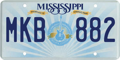 MS license plate MKB882