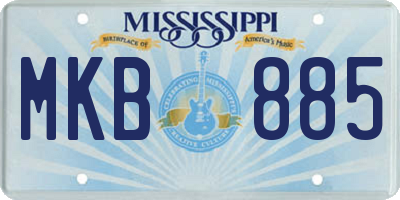 MS license plate MKB885