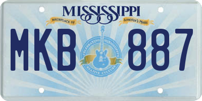 MS license plate MKB887