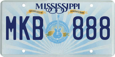 MS license plate MKB888