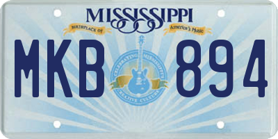 MS license plate MKB894