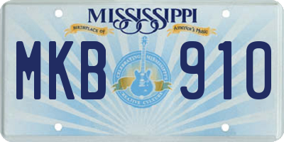 MS license plate MKB910