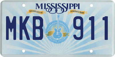 MS license plate MKB911