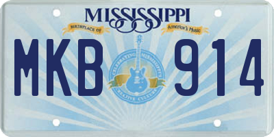 MS license plate MKB914