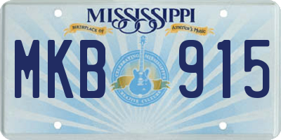 MS license plate MKB915