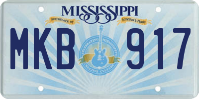 MS license plate MKB917