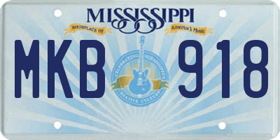 MS license plate MKB918