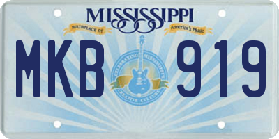MS license plate MKB919