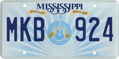MS license plate MKB924