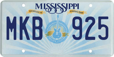 MS license plate MKB925