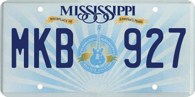 MS license plate MKB927