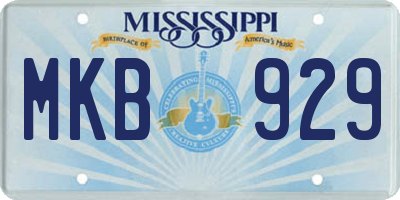 MS license plate MKB929