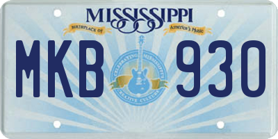 MS license plate MKB930