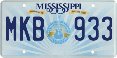 MS license plate MKB933