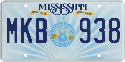 MS license plate MKB938