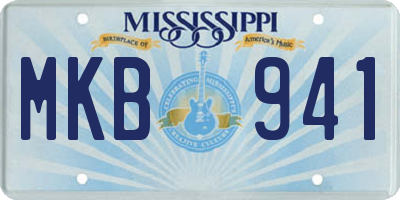 MS license plate MKB941