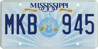 MS license plate MKB945