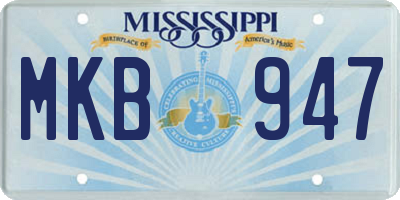MS license plate MKB947