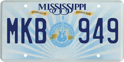 MS license plate MKB949