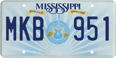 MS license plate MKB951