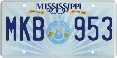 MS license plate MKB953