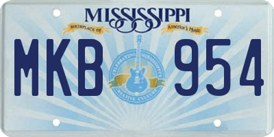 MS license plate MKB954