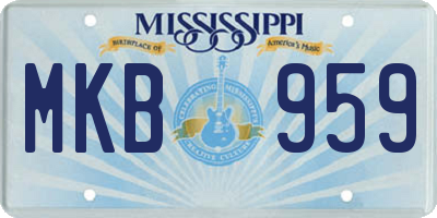 MS license plate MKB959