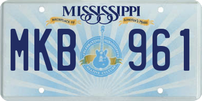MS license plate MKB961