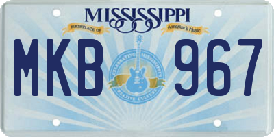 MS license plate MKB967