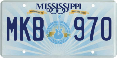MS license plate MKB970