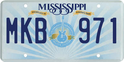 MS license plate MKB971