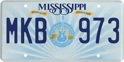 MS license plate MKB973