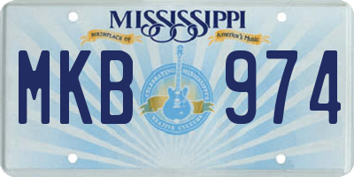 MS license plate MKB974
