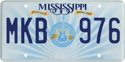 MS license plate MKB976