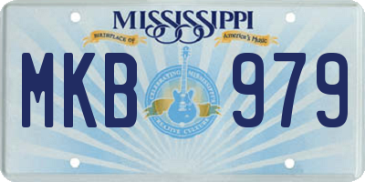 MS license plate MKB979