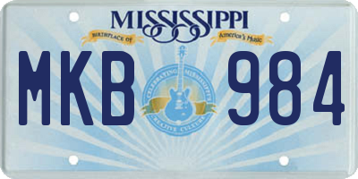 MS license plate MKB984