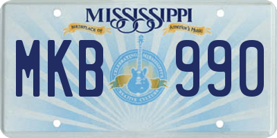 MS license plate MKB990
