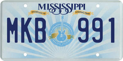 MS license plate MKB991