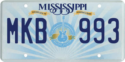 MS license plate MKB993