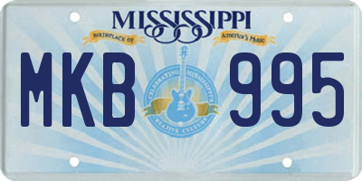MS license plate MKB995