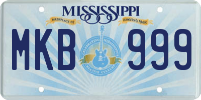 MS license plate MKB999
