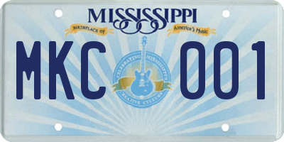 MS license plate MKC001