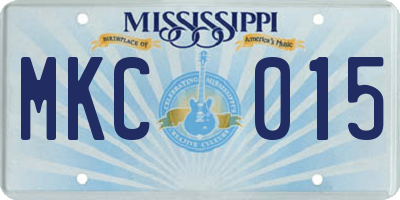 MS license plate MKC015