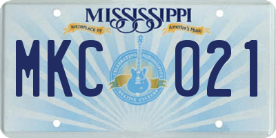 MS license plate MKC021