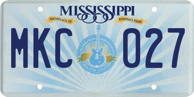 MS license plate MKC027
