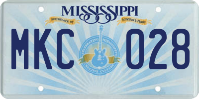 MS license plate MKC028